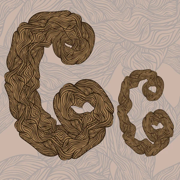 橡树木纹理的无缝木制的矢量"c"字母 — 图库矢量图片