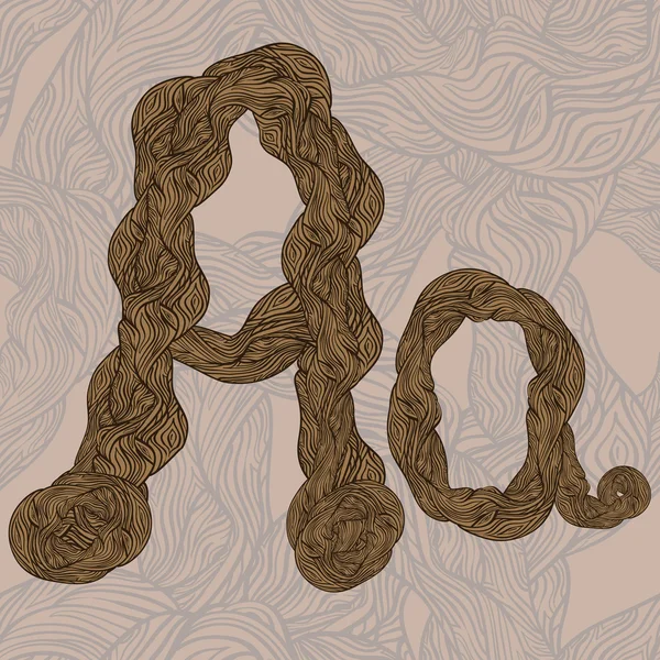 矢量橡树木纹理的无缝木"a"字母 — 图库矢量图片