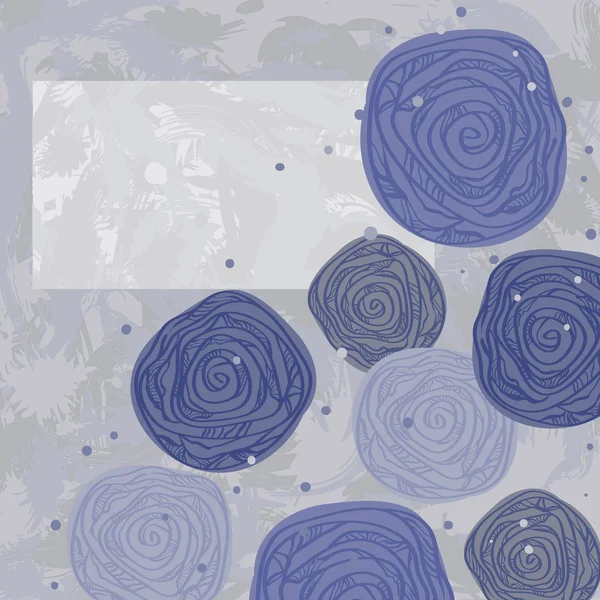 Векторна вітальна листівка з абстрактними трояндами на гранжевому фоні — стоковий вектор