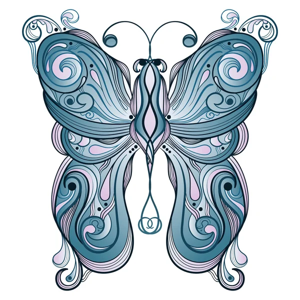 Vector blue butterfly — Stock Vector