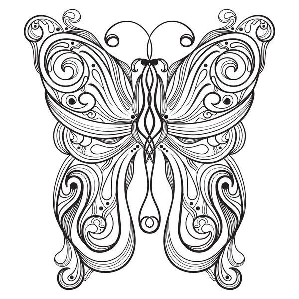 Vektorové monochromatický motýl — Stockový vektor