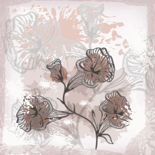 抽象的な花ベクター グランジ背景 — ストックベクタ