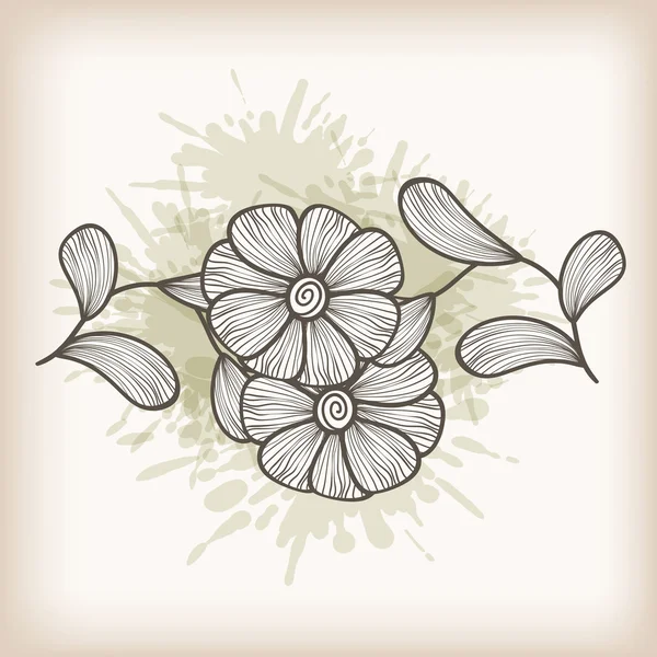 Carte de vœux vectorielle avec fleurs — Image vectorielle
