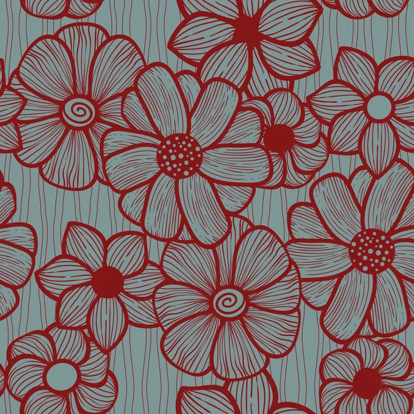 Patrón sin costura floral vectorial — Archivo Imágenes Vectoriales