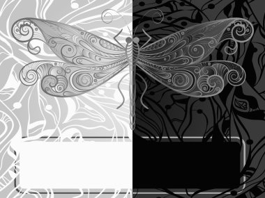 vector monochrome concept dragonfly clipart