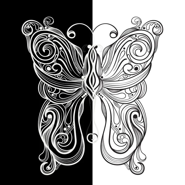 Векторная монохромная бабочка — стоковый вектор