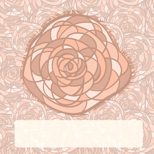 Vector rose on seamless background, place for your text — Stock Vector