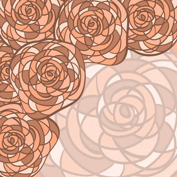 Vektor Hintergrund mit abstrakten Rosen im Glasmalerei-Stil — Stockvektor