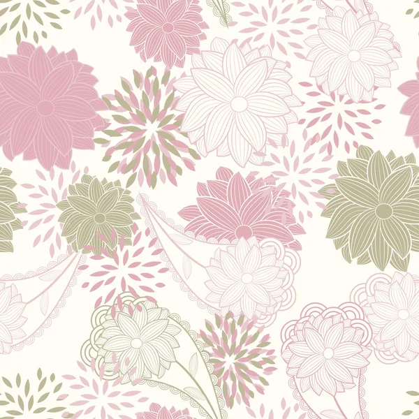 Vector seamless floral vintage background — Stock Vector