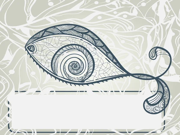 Векторна риба у формі очей з рамкою для вашого тексту — стоковий вектор