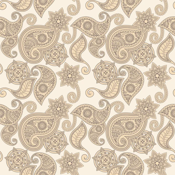 Modèle paisley dessiné à la main sans couture vectoriel — Image vectorielle