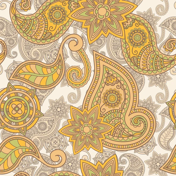 Patrón de paisley dibujado a mano sin costura vectorial — Archivo Imágenes Vectoriales