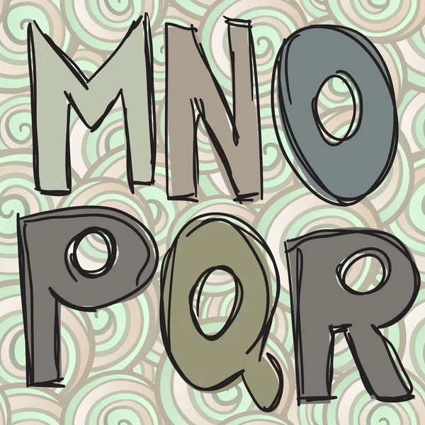 Mnopqr 落書き文字をベクトルします。 — ストックベクタ
