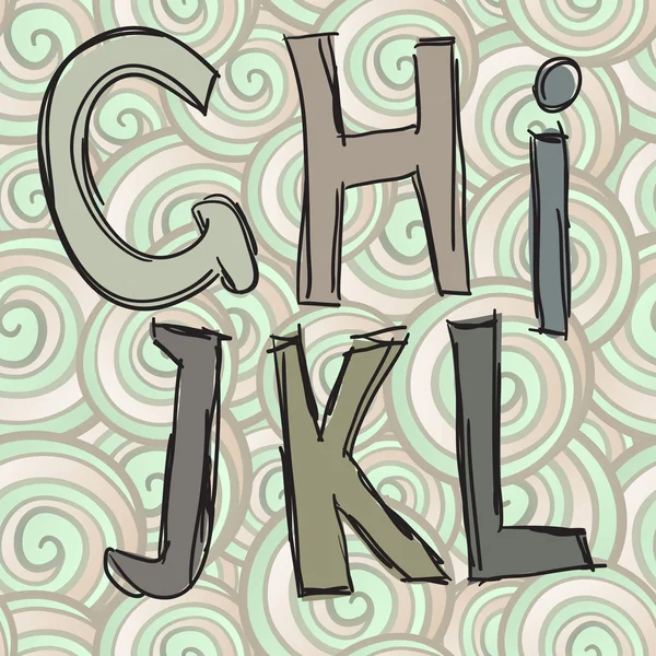 Vecteur ghijkl doodle lettres — Image vectorielle