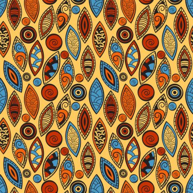 vector seamless background in ethnic style, clipart