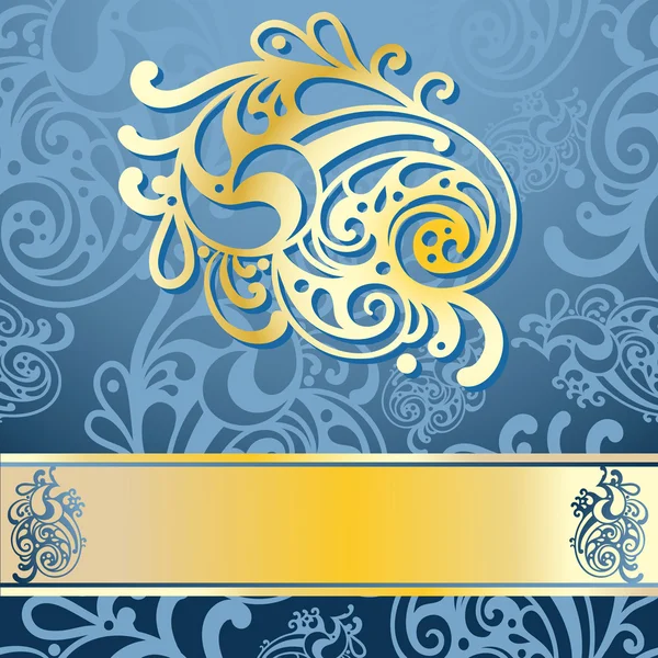 Fr の一つの黄金の要素とシームレスなビンテージ パターンをベクトル — ストックベクタ