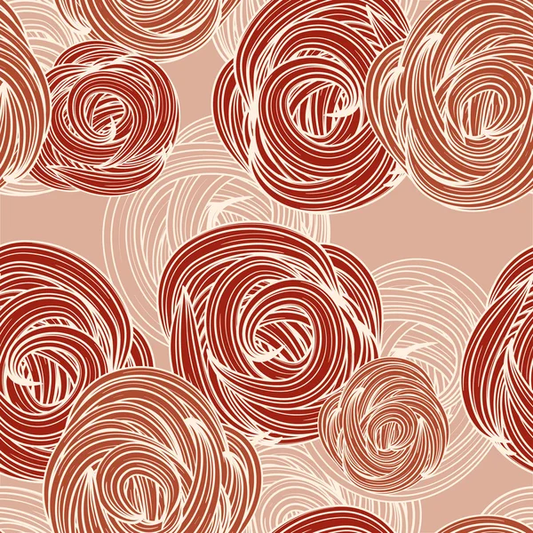 Vector seamless pattern with roses — Stock Vector