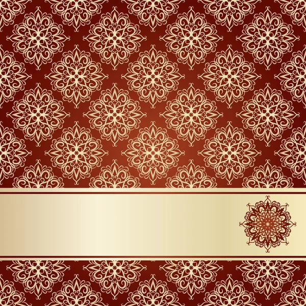 Vector seamless vintage pattern with frame for your text — Stock Vector