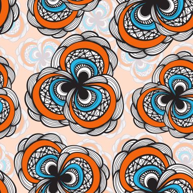 vector seamless abstract floral bright pattern clipart