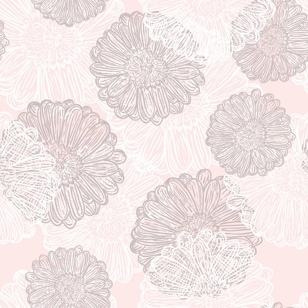 Vector seamless pattern with abstract flowers — Stock Vector
