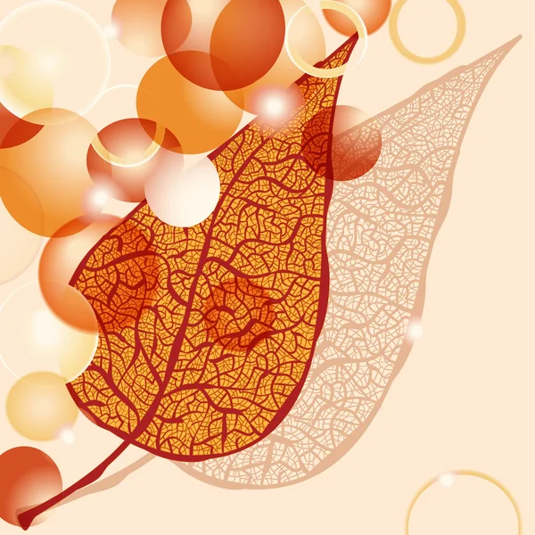 Eps 10, fond vectoriel avec feuille d'automne — Image vectorielle
