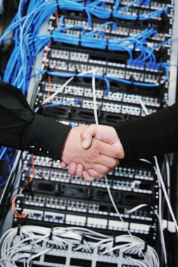 It engineer in network server room clipart