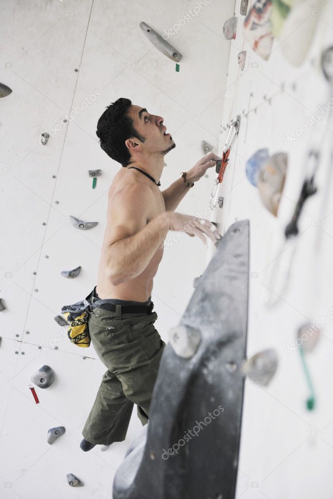 Man exercise sport climbing