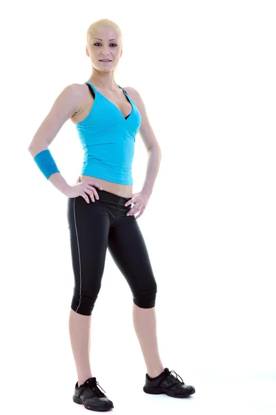 Fitnesz és testmozgás szőke nővel — Stock Fotó