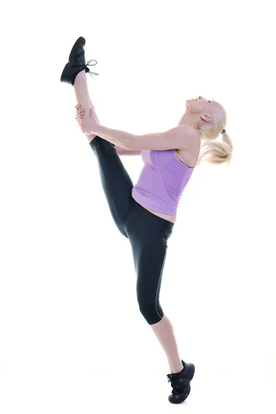 Fitness en oefening met blonde vrouw — Stockfoto