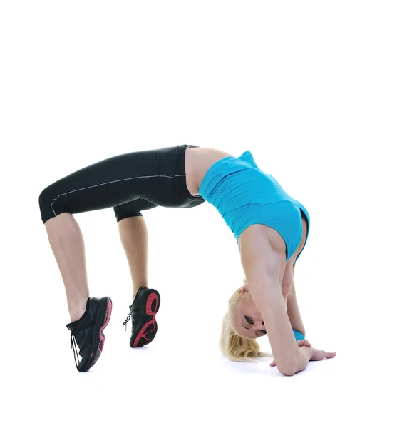 Fitness et exercice avec femme blonde — Photo