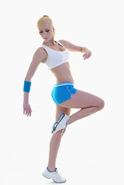 Fitness en oefening met blonde vrouw — Stockfoto