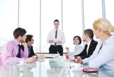 Group of business at meeting clipart