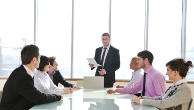 Group of business at meeting clipart