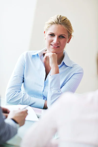 Young business woman on meeting — Stock Photo, Image