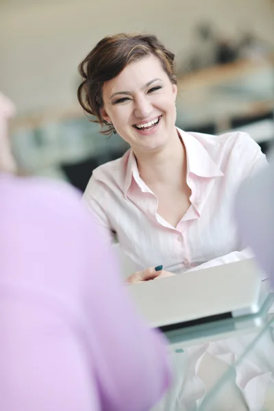 Young business woman on meeting — Stock Photo, Image