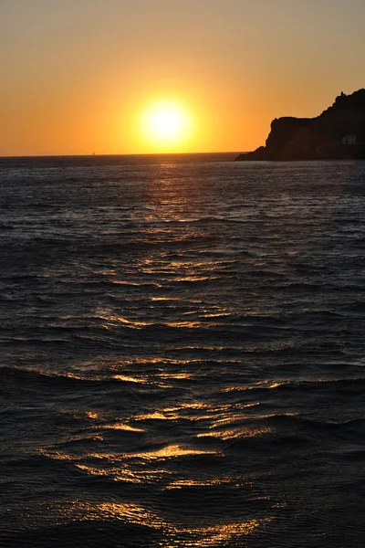 Grecia romantico tramonto al mare — Foto Stock