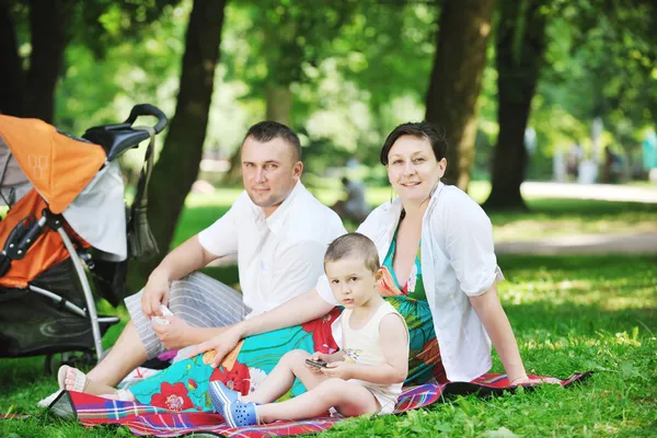 Familia en el parque relajante y divertirse — Foto de Stock