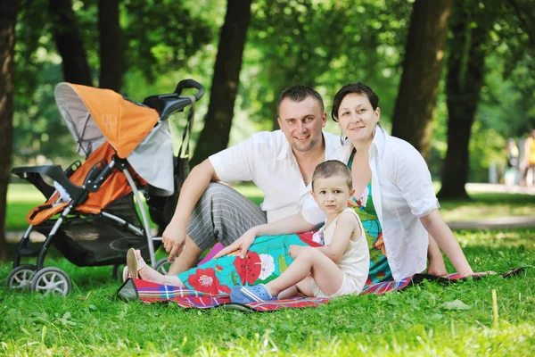 Familia en el parque relajante y divertirse —  Fotos de Stock