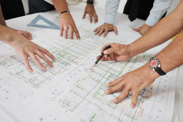 stock image Team of architects on construciton site