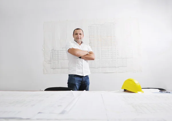 Architect on construction site — Stock Photo, Image