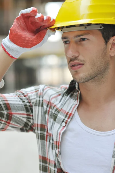 stock image Hard worker on construction site