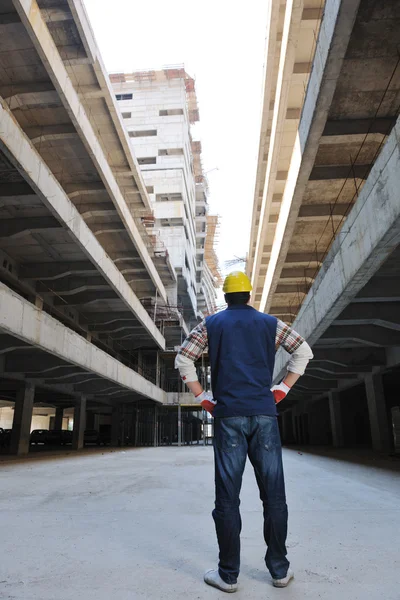 stock image Hard worker on construction site