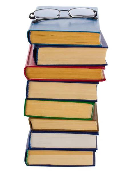 Pile of books and glasses — Stock Photo, Image