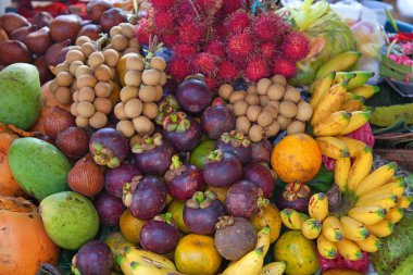 Open air fruit market clipart