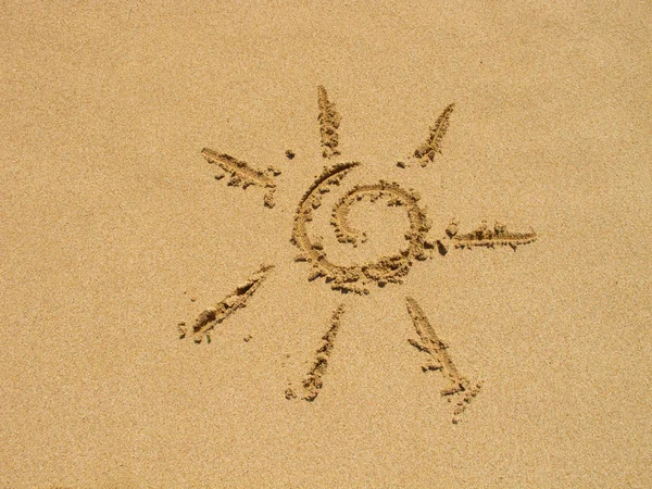 Eenvoudige zon tekening — Stockfoto