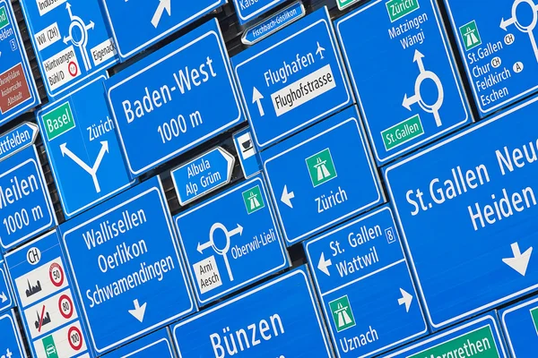 Swiss road signs — Stock Photo, Image