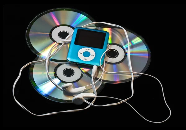 Mp3-Player über CDs — Stockfoto