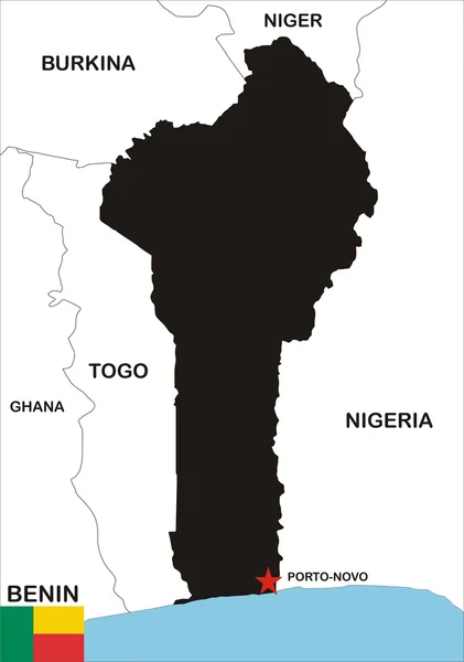 Kaart van Benin — Stockfoto