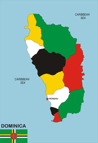 Карта Доминики — стоковое фото