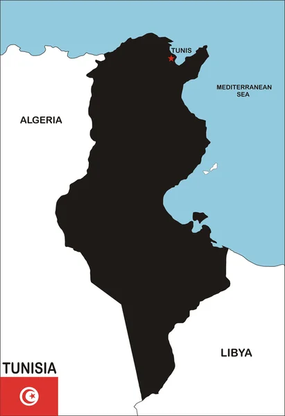 Túnez Mapa —  Fotos de Stock